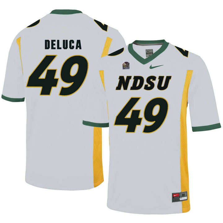 North Dakota State Bison #49 Nick Deluca White College Football Jersey